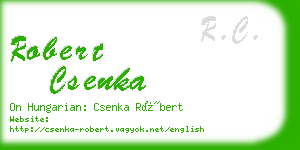 robert csenka business card